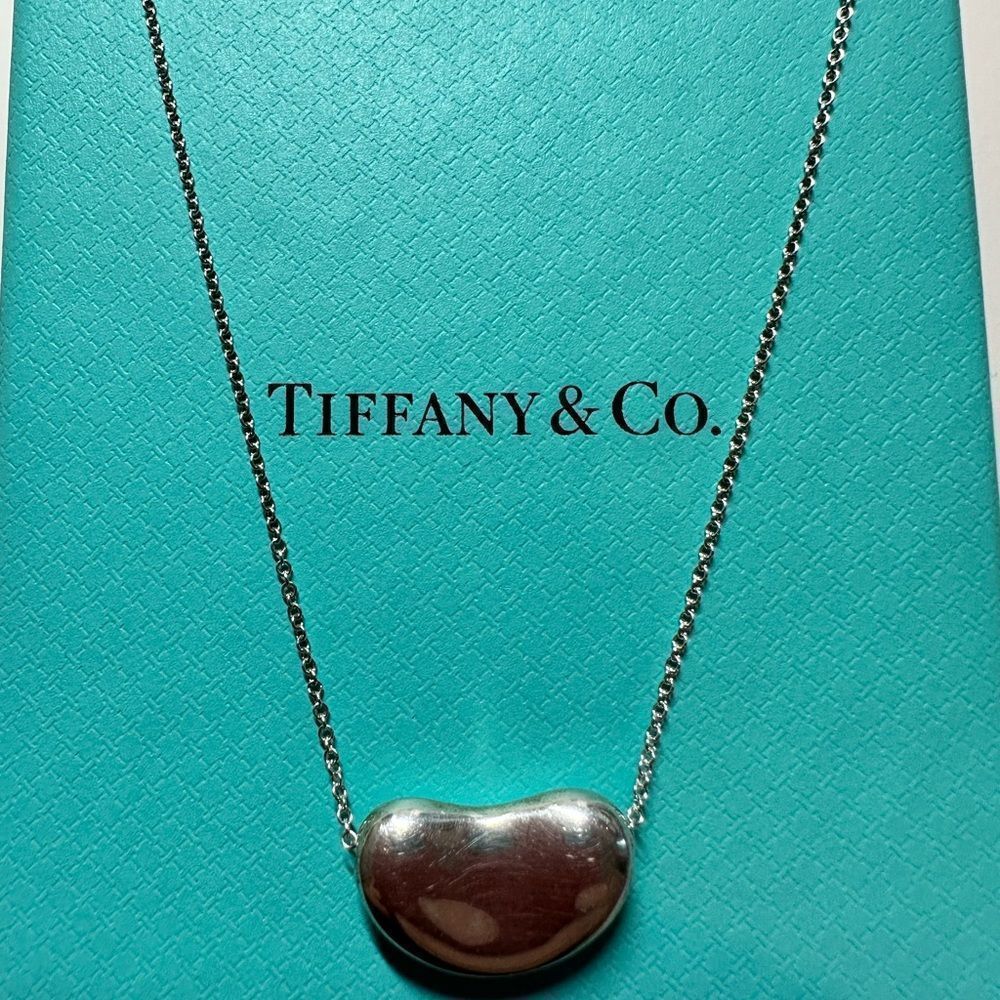 Tiffany & Co Vintage 1989 Elsa Perretti Sterling Silver Bean Necklace 18… - Picture 3 of 8